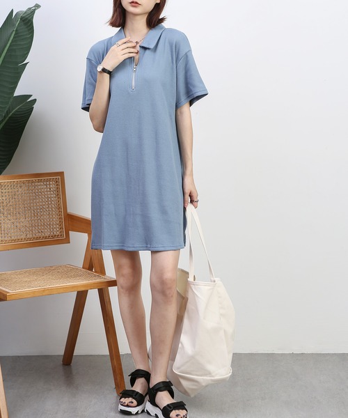 MAISON DE THERESE（メゾン ド テレーズ）の「シャツワンピース（シャツワンピース・レディース・ブルー/ブラック・M/S）」の3枚目の写真