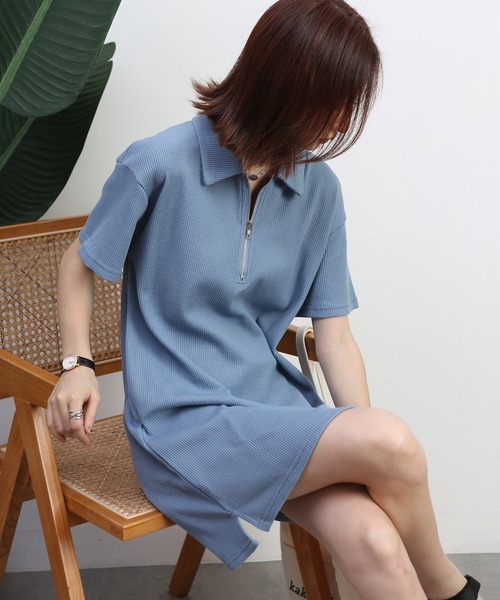 MAISON DE THERESE（メゾン ド テレーズ）の「シャツワンピース（シャツワンピース・レディース・ブルー/ブラック・M/S）」の6枚目の写真