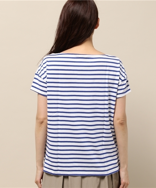 ORCIVAL（オーシバル）の「ORCIVAL 40/2半袖　カットソー（Tシャツ/カットソー・レディース・ホワイト×ブラック/ホワイト×ブルー/ホワイト×イエロー/グレー×ホワイト・FREE）」の7枚目の写真