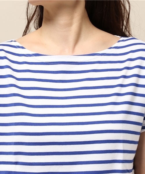 ORCIVAL（オーシバル）の「ORCIVAL 40/2半袖　カットソー（Tシャツ/カットソー・レディース・ホワイト×ブラック/ホワイト×ブルー/ホワイト×イエロー/グレー×ホワイト・FREE）」の9枚目の写真