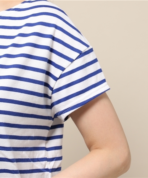 ORCIVAL（オーシバル）の「ORCIVAL 40/2半袖　カットソー（Tシャツ/カットソー・レディース・ホワイト×ブラック/ホワイト×ブルー/ホワイト×イエロー/グレー×ホワイト・FREE）」の10枚目の写真