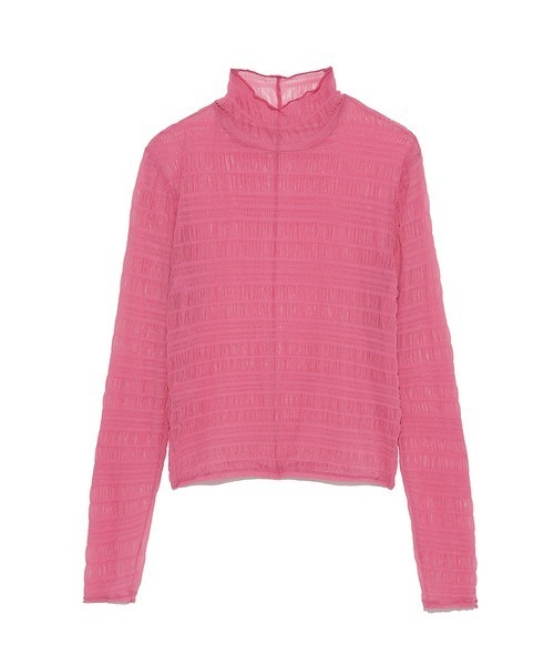 LILY BROWN（リリーブラウン）の「シアーカットチュールトップス（Tシャツ/カットソー・レディース・ピンク/ブラック/オレンジ/ブルー・FREE）」の3枚目の写真