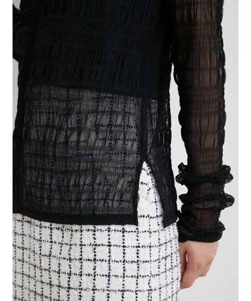 LILY BROWN（リリーブラウン）の「シアーカットチュールトップス（Tシャツ/カットソー・レディース・ピンク/ブラック/オレンジ/ブルー・FREE）」の21枚目の写真