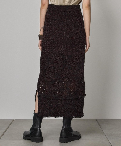 PUBLIC TOKYO(パブリックトウキョウ)の「【セットアップ対応】モールメッシュニットスカート(スカート・レディース・ブラウン/ダークグレー/パープル・FREE)」の14枚目の写真