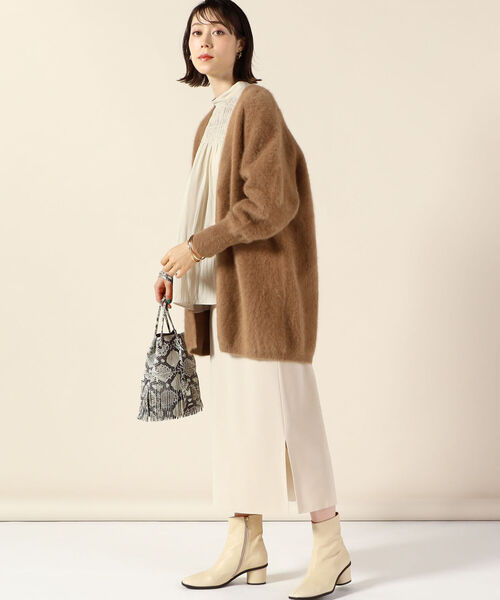 NOLLEY’S（ノーリーズ）の「ヘアリーストレッチはおり（カーディガン/ボレロ・レディース・ブラウン/グレイッシュベージュ/ブラック/ベビーピンク・38）」の6枚目の写真