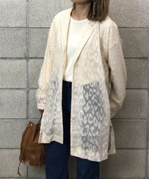 mi via loca | シアー箔レオパードシャツジャケット(テーラードジャケット)