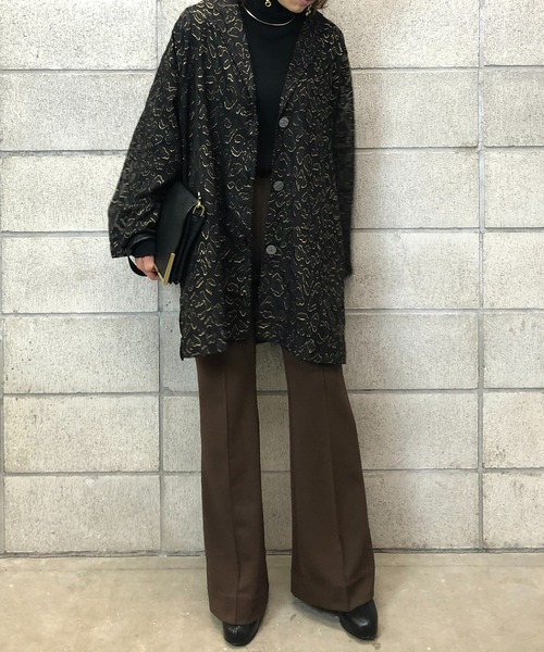 mi via loca（ミヴィアロカ）の「シアー箔レオパードシャツジャケット（テーラードジャケット・レディース・ブラック/オフホワイト・FREE）」の13枚目の写真