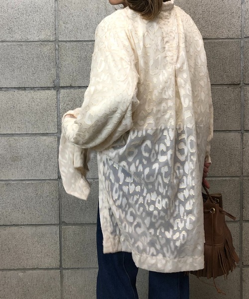 mi via loca（ミヴィアロカ）の「シアー箔レオパードシャツジャケット（テーラードジャケット・レディース・ブラック/オフホワイト・FREE）」の16枚目の写真