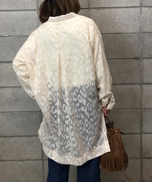 mi via loca（ミヴィアロカ）の「シアー箔レオパードシャツジャケット（テーラードジャケット・レディース・ブラック/オフホワイト・FREE）」の17枚目の写真