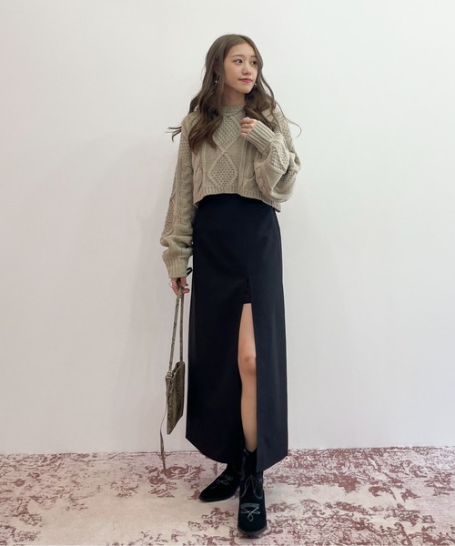 EPIMI E'PIMMY(エピミエピミー)の「【取り外し可能】レイヤードスリットスカート(スカート・レディース・アイボリー/ブラック・MEDIUM)」の16枚目の写真