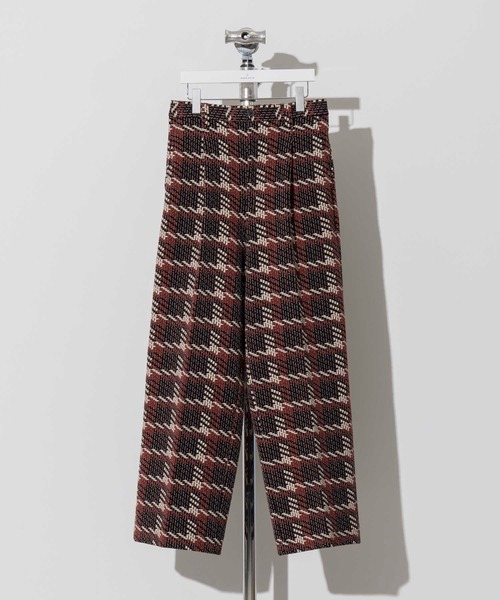 期間限定値下げ メゾンスペシャル ダマスクジャガードワンタックワイドパンツ ユニセックスアイテム》パッチワークジャガードワンタックワイドパンツ