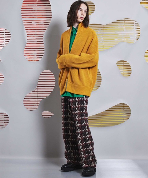 MAISON SPECIAL(メゾンスペシャル)の「《ユニセックスアイテム》キルトジャガードワンタックワイドパンツ【MAISON SPECIAL/メゾンスペシャル】(その他パンツ・メンズ・ブラック・0/1/2)」の3枚目の写真