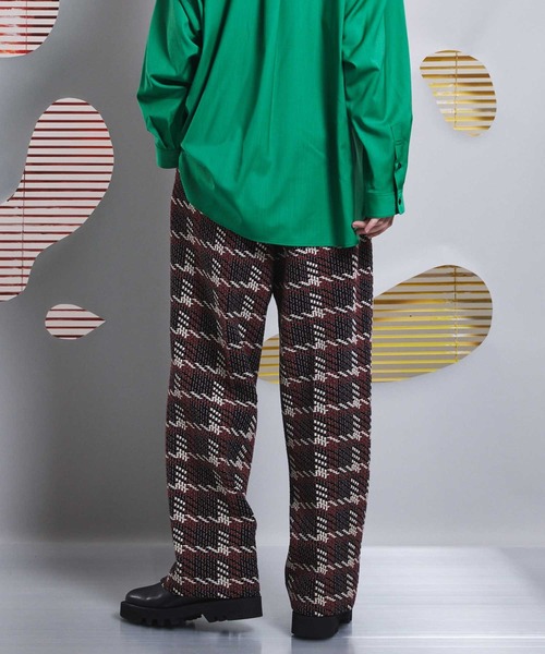 MAISON SPECIAL(メゾンスペシャル)の「《ユニセックスアイテム》キルトジャガードワンタックワイドパンツ【MAISON SPECIAL/メゾンスペシャル】(その他パンツ・メンズ・ブラック・0/1/2)」の7枚目の写真