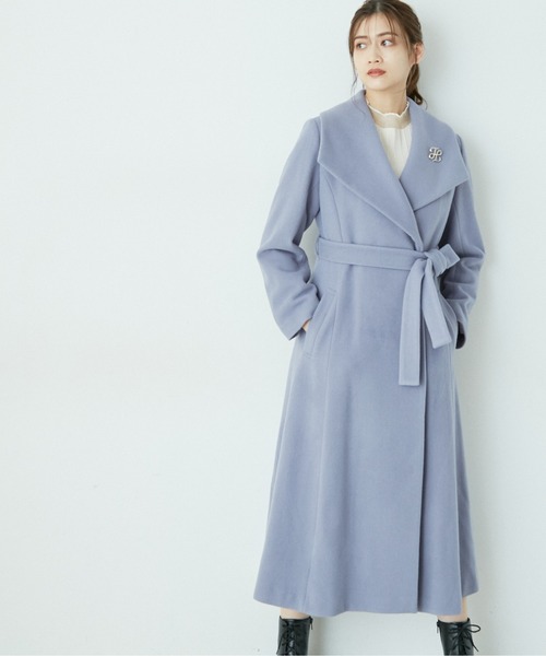 ジルバイジルスチュアート ブローチ付きドレスコート アンティークブルー ᒍIᒪᒪ JILL by JILL STUART（ジルバイジルスチュアート）の「◇ブローチ付