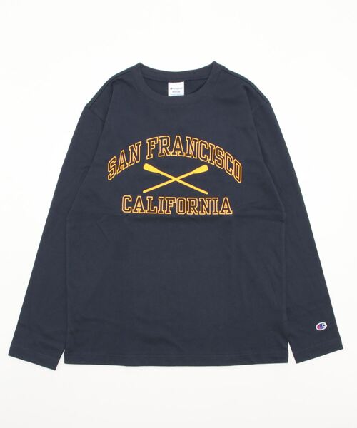Champion（チャンピオン）の「チャンピオン  LONG SLEEVE T-SHIRT_（Tシャツ/カットソー・メンズ・ホワイト/ネイビー・LL/M/L）」の2枚目の写真