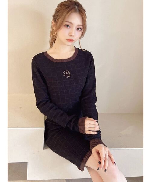 RESEXXY（リゼクシー）の「ポイントロゴニットワンピース（ワンピース・レディース・ブラック/アイボリー/モカ/ブルー・FREE）」の9枚目の写真