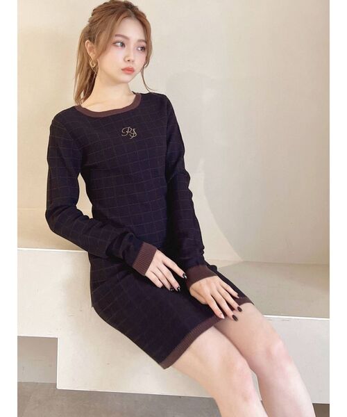 RESEXXY（リゼクシー）の「ポイントロゴニットワンピース（ワンピース・レディース・ブラック/アイボリー/モカ/ブルー・FREE）」の10枚目の写真