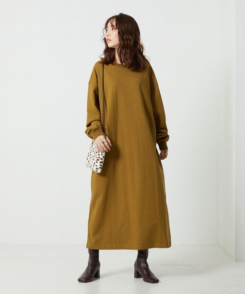 FREAK'S STORE(フリークスストア)の「【限定展開】ビッグロングスリーブTマキシワンピース(ワンピース・レディース・ナチュラル/ブラック/ブラウン/レンガ/マスタード/グリーン/ピンク・フリ-)」の21枚目の写真