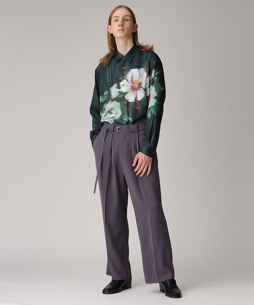 tk.TAKEO KIKUCHI（ティーケータケオキクチ）の「◆トロミツイルナローベルトワイドパンツ（その他パンツ・メンズ・ライトパープル/ネイビー/ブラック・02/01/03）」の5枚目の写真