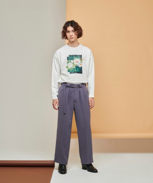 tk.TAKEO KIKUCHI（ティーケータケオキクチ）の「◆トロミツイルナローベルトワイドパンツ（その他パンツ・メンズ・ライトパープル/ネイビー/ブラック・02/01/03）」の20枚目の写真