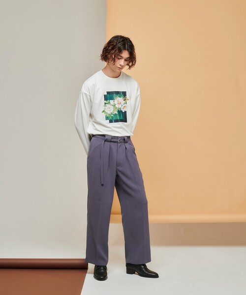 tk.TAKEO KIKUCHI（ティーケータケオキクチ）の「◆トロミツイルナローベルトワイドパンツ（その他パンツ・メンズ・ライトパープル/ネイビー/ブラック・02/01/03）」の19枚目の写真
