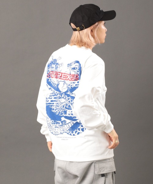 AVIREX（アヴィレックス）の「《REBUILD COLLECTION》ドラゴン＆スネーク 長袖Tシャツ /  L/S T-SHIRT DRAGON&SNAKE（Tシャツ/カットソー・レディース・ホワイト/ブラック・M/L/2XL/XL）」の8枚目の写真