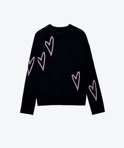 ZADIG&VOLTAIRE（ザディグ　エ　ヴォルテール）の「MARKUS WS HEART（ニット/セーター・レディース・ネイビー/インディゴブルー・L/XS/M/S）」の2枚目の写真