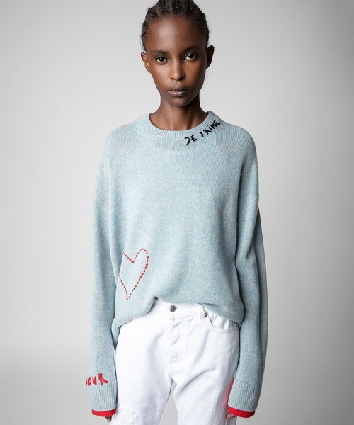 ZADIG&VOLTAIRE（ザディグ　エ　ヴォルテール）の「MARKUS WS HEART（ニット/セーター・レディース・ネイビー/インディゴブルー・L/XS/M/S）」の4枚目の写真