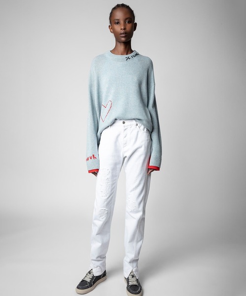 ZADIG&VOLTAIRE（ザディグ　エ　ヴォルテール）の「MARKUS WS HEART（ニット/セーター・レディース・ネイビー/インディゴブルー・L/XS/M/S）」の5枚目の写真