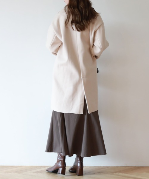 archives（アルシーヴ）の「ニードルパンチミドルコート（チェスターコート・レディース・グリーン/グレイッシュベージュ/アイボリー/ブラック・MEDIUM）」の18枚目の写真