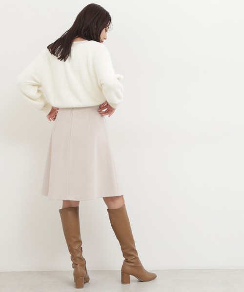 NATURAL BEAUTY BASIC(ナチュラルビューティーベーシック)の「フレアミニスカート(スカート・レディース・グレイッシュベージュ/チャコールグレー・MEDIUM/SMALL)」の17枚目の写真