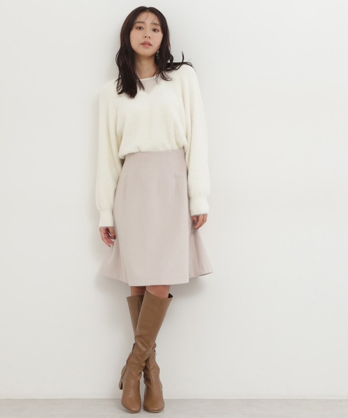 NATURAL BEAUTY BASIC(ナチュラルビューティーベーシック)の「フレアミニスカート(スカート・レディース・グレイッシュベージュ/チャコールグレー・MEDIUM/SMALL)」の13枚目の写真
