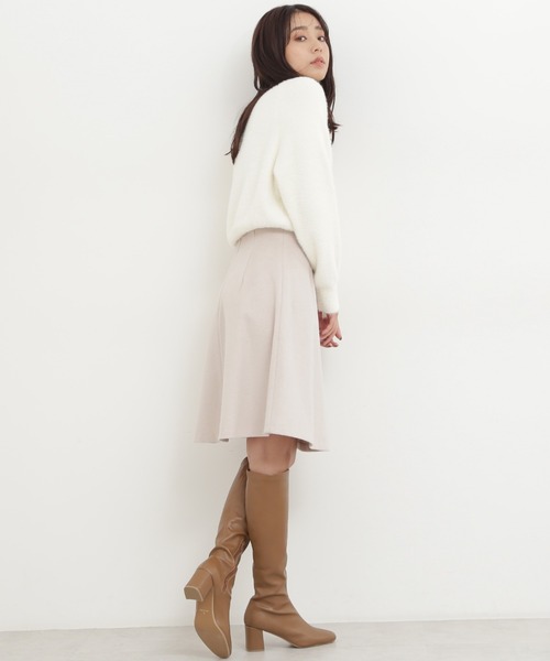 NATURAL BEAUTY BASIC(ナチュラルビューティーベーシック)の「フレアミニスカート(スカート・レディース・グレイッシュベージュ/チャコールグレー・MEDIUM/SMALL)」の14枚目の写真
