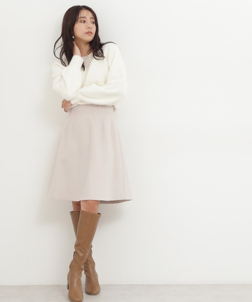 NATURAL BEAUTY BASIC(ナチュラルビューティーベーシック)の「フレアミニスカート(スカート・レディース・グレイッシュベージュ/チャコールグレー・MEDIUM/SMALL)」の15枚目の写真