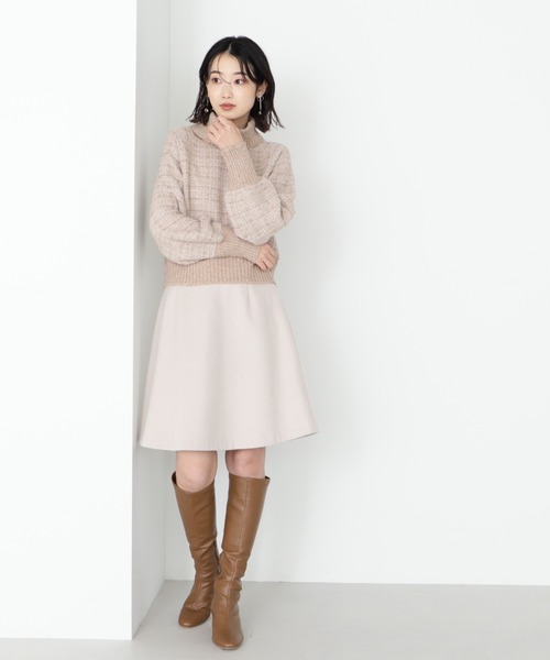 NATURAL BEAUTY BASIC(ナチュラルビューティーベーシック)の「フレアミニスカート(スカート・レディース・グレイッシュベージュ/チャコールグレー・MEDIUM/SMALL)」の19枚目の写真