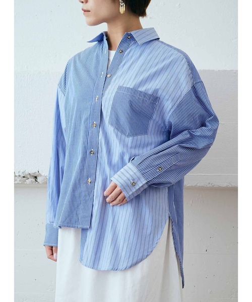 MEDE19F(メデジュウキュウ)の「MEDE19F ミックスストライプシャツ(シャツ/ブラウス・レディース・ブルー/ライトパープル・MEDIUM/LARGE/X-LARGE/XX-LARGE)」の18枚目の写真