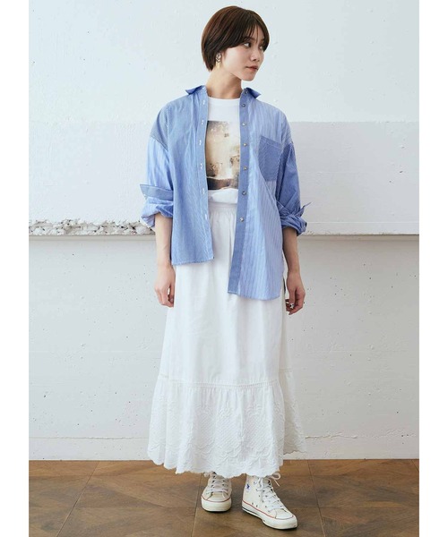 MEDE19F(メデジュウキュウ)の「MEDE19F ミックスストライプシャツ(シャツ/ブラウス・レディース・ブルー/ライトパープル・MEDIUM/LARGE/X-LARGE/XX-LARGE)」の20枚目の写真