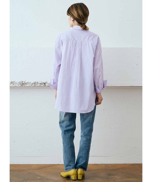 MEDE19F(メデジュウキュウ)の「MEDE19F ミックスストライプシャツ(シャツ/ブラウス・レディース・ブルー/ライトパープル・MEDIUM/LARGE/X-LARGE/XX-LARGE)」の9枚目の写真