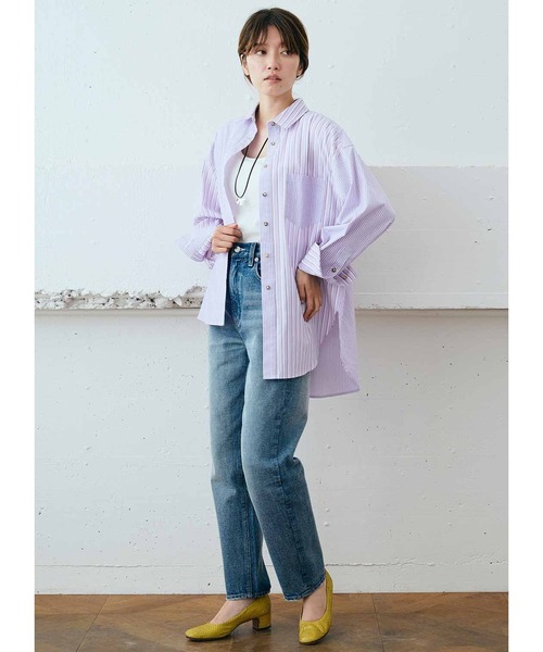MEDE19F(メデジュウキュウ)の「MEDE19F ミックスストライプシャツ(シャツ/ブラウス・レディース・ブルー/ライトパープル・MEDIUM/LARGE/X-LARGE/XX-LARGE)」の6枚目の写真
