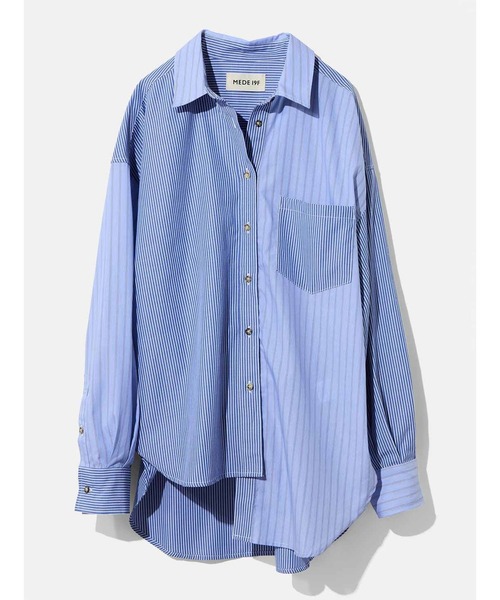 MEDE19F(メデジュウキュウ)の「MEDE19F ミックスストライプシャツ(シャツ/ブラウス・レディース・ブルー/ライトパープル・MEDIUM/LARGE/X-LARGE/XX-LARGE)」の14枚目の写真