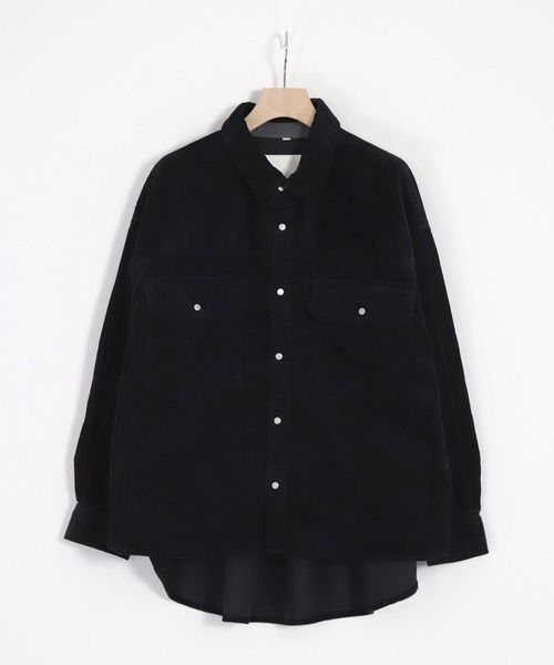 D.M.G.（ドミンゴ）の「[D.M.G. / ディーエムジー] 8Wコーデュロイ ワークシャツジャケット（その他アウター・レディース・ベージュ/ブラック/ライトグレー・2/3）」の2枚目の写真