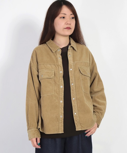 D.M.G.（ドミンゴ）の「[D.M.G. / ディーエムジー] 8Wコーデュロイ ワークシャツジャケット（その他アウター・レディース・ベージュ/ブラック/ライトグレー・2/3）」の4枚目の写真