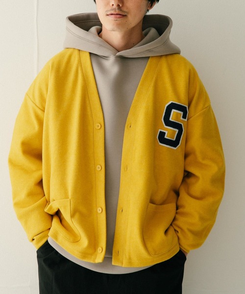 ITEMS URBANRESEARCH(アイテムズ アーバンリサーチ)の「SCREEN STARS サガラワッペン起毛フライスカーディガン(カーディガン/ボレロ・メンズ・オレンジ/イエロー/グリーン/ブラック/ブルー・MEDIUM/LARGE)」の4枚目の写真