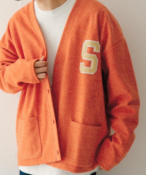 ITEMS URBANRESEARCH(アイテムズ アーバンリサーチ)の「SCREEN STARS サガラワッペン起毛フライスカーディガン(カーディガン/ボレロ・メンズ・オレンジ/イエロー/グリーン/ブラック/ブルー・MEDIUM/LARGE)」の5枚目の写真