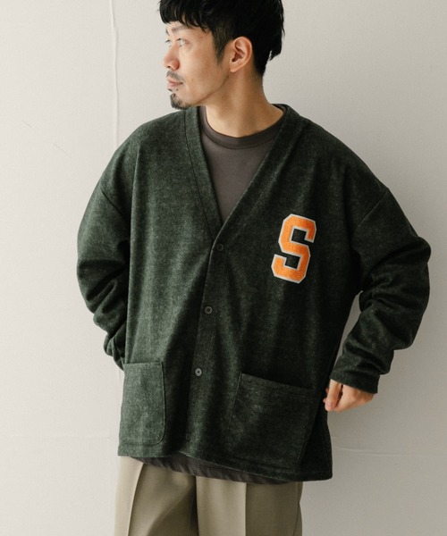 ITEMS URBANRESEARCH(アイテムズ アーバンリサーチ)の「SCREEN STARS サガラワッペン起毛フライスカーディガン(カーディガン/ボレロ・メンズ・オレンジ/イエロー/グリーン/ブラック/ブルー・MEDIUM/LARGE)」の2枚目の写真