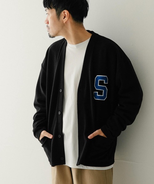 ITEMS URBANRESEARCH(アイテムズ アーバンリサーチ)の「SCREEN STARS サガラワッペン起毛フライスカーディガン(カーディガン/ボレロ・メンズ・オレンジ/イエロー/グリーン/ブラック/ブルー・MEDIUM/LARGE)」の1枚目の写真