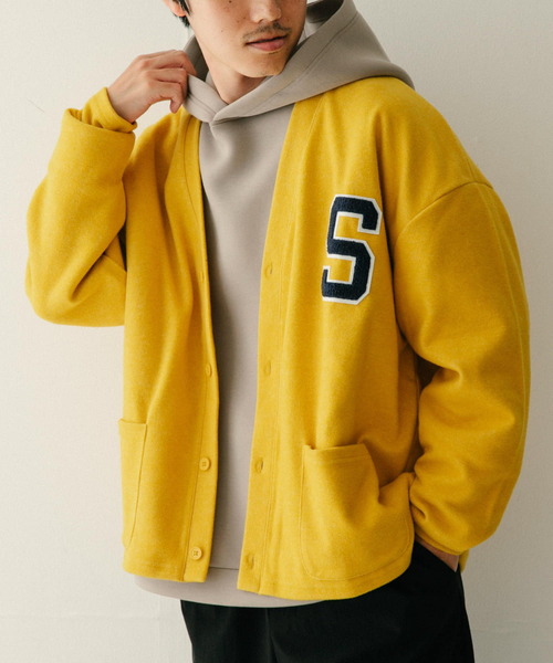 ITEMS URBANRESEARCH(アイテムズ アーバンリサーチ)の「SCREEN STARS サガラワッペン起毛フライスカーディガン(カーディガン/ボレロ・メンズ・オレンジ/イエロー/グリーン/ブラック/ブルー・MEDIUM/LARGE)」の6枚目の写真