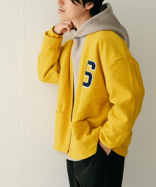ITEMS URBANRESEARCH(アイテムズ アーバンリサーチ)の「SCREEN STARS サガラワッペン起毛フライスカーディガン(カーディガン/ボレロ・メンズ・オレンジ/イエロー/グリーン/ブラック/ブルー・MEDIUM/LARGE)」の7枚目の写真