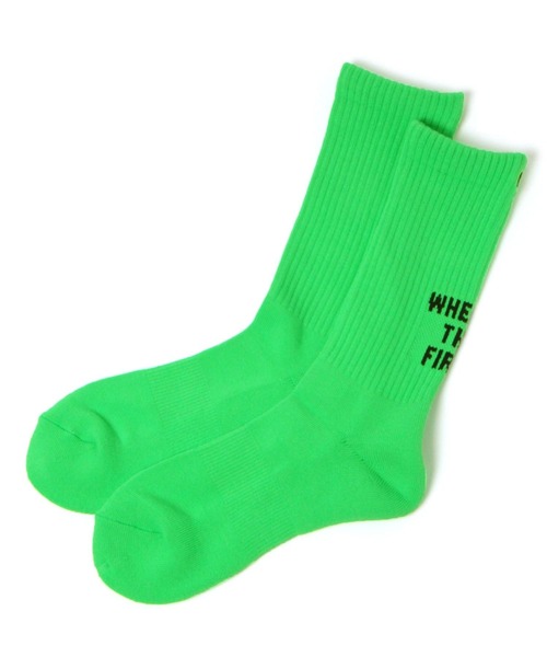 niko and...（ニコアンド）の「【AMERIB(アメリブ)】ヒールロゴロングソックス（ソックス/靴下・メンズ・ホワイト/イエロー/グリーン/ブラック/アイボリー・FREE）」の4枚目の写真