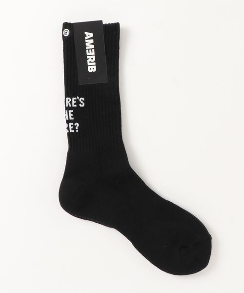 niko and...（ニコアンド）の「【AMERIB(アメリブ)】ヒールロゴロングソックス（ソックス/靴下・メンズ・ホワイト/イエロー/グリーン/ブラック/アイボリー・FREE）」の3枚目の写真